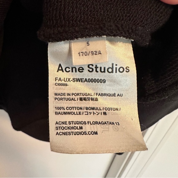 Acne Studios Black Face Hoodie Oversized Size Small - Picture 4 of 4